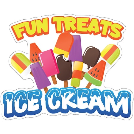 Fun Treats Ice Cream Decal Concession Stand Food Truck Sticker